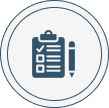 Checklist icon with a clipboard and pencil.