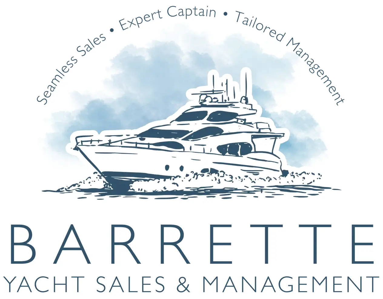 Logo of a yacht sales and management company named 'Arrett'.